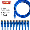 ITBEBE Cat6 Ethernet Cable Snagless RJ45 Network Patch Cables Pre-Terminated with 3 Micron Gold-Plated Contacts and Strain Relief for Crystal Clear High-Speed Data Transfers (5-Feet, 10-Pack)